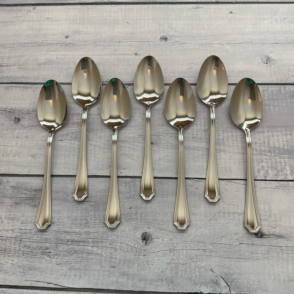 Wallace ARLINGTON Oval Place Spoons Set Of 7 Stainless Steel Flatware #1